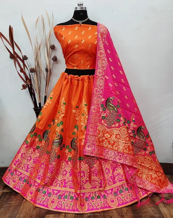 *OFFER OFFER OFFER OFFER ONLINE*

*Fabric details*
       👉🏻 *Lehnga* : Pure Banarasi   silk with  uploaded by BOKADIYA TEXOFIN on 7/4/2023