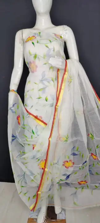 *_Kota Doriya Dress_*

*Cotton Kota Hand Brush Paint Dress/Suits*

*Dupatta & Kurta Only each 2.50 m uploaded by Aanvi fab on 7/4/2023
