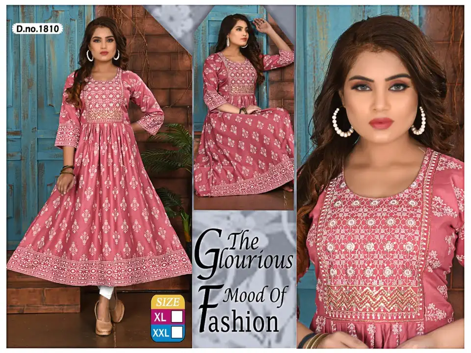 Rayon Work Gown uploaded by Ekveera Fashion on 7/4/2023