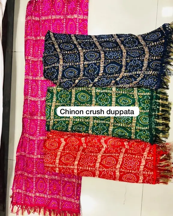 Chinon crush duppta  uploaded by DK fabric on 7/4/2023