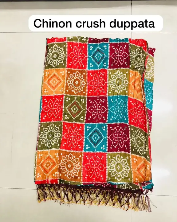 Chinon crush duppta  uploaded by DK fabric on 7/4/2023