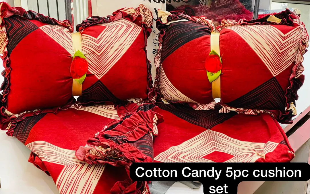 *COTTON 🍭 CANDY*
*5 Pc Cushion Set* uploaded by LOVE KUSH ENTERPRISES on 7/4/2023