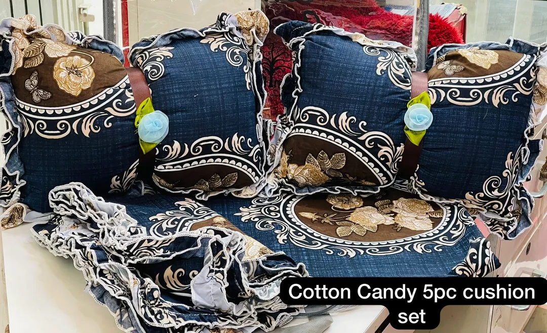 *COTTON 🍭 CANDY*
*5 Pc Cushion Set* uploaded by LOVE KUSH ENTERPRISES on 7/4/2023