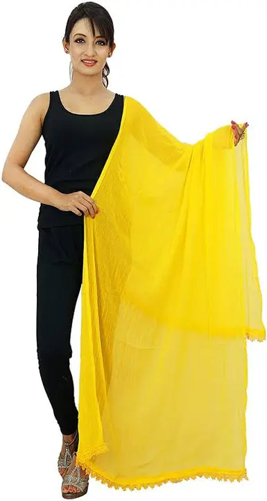 Plain Dupatta (Scarf) in full size with Border. uploaded by FASHION BAZAAR on 7/4/2023