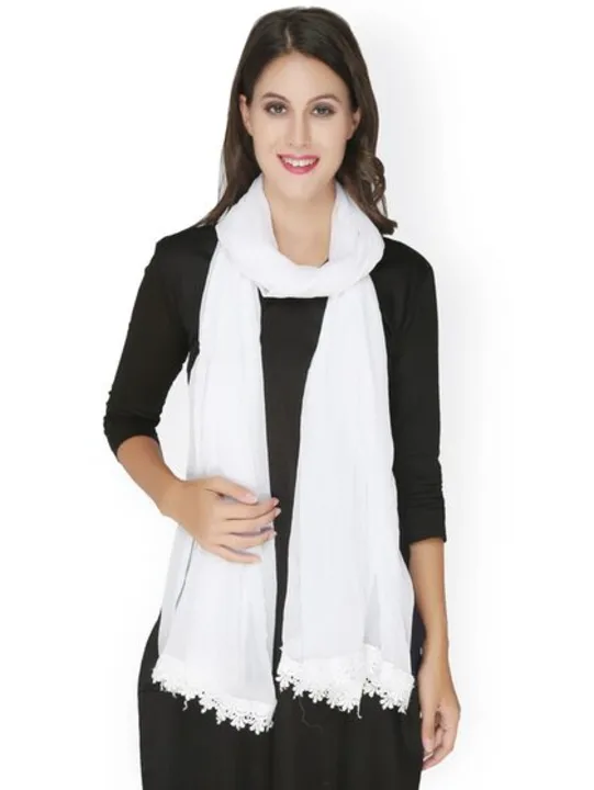 Plain Dupatta (Scarf) in full size with Border. uploaded by FASHION BAZAAR on 7/4/2023