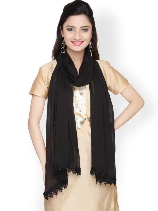 Plain Dupatta (Scarf) in full size with Border. uploaded by FASHION BAZAAR on 7/4/2023