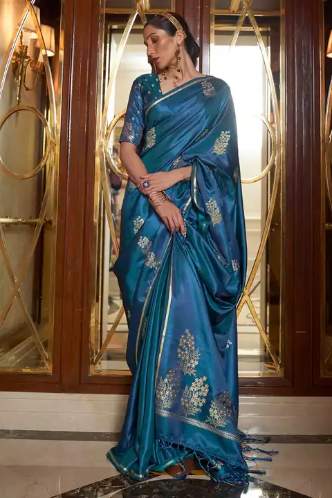 ASTRAL BLUE SOFT SILK SAREE uploaded by Mukesh Saree Centre on 7/4/2023