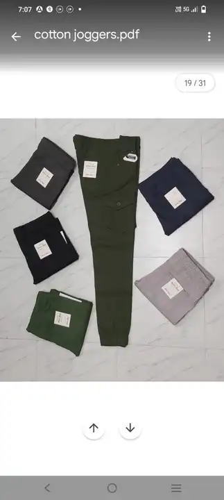 MEN'S COTTON CARGO JOGGERS 28 TO 36 🆁︎🅰︎🆃︎🅴︎- 300/-  uploaded by DAS TRADING CO. on 7/4/2023