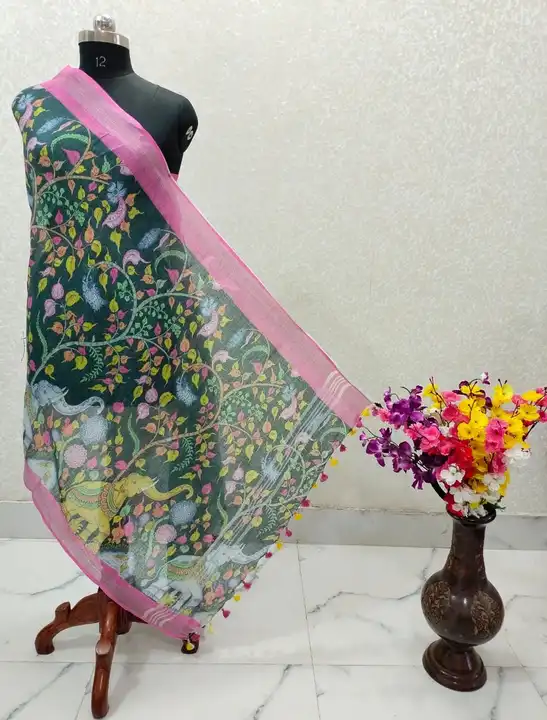 BHAGALPURI LINEN BY LINEN DIGITAL PRINT DUPATTA  uploaded by S.N.COLLECTIONS  on 7/4/2023