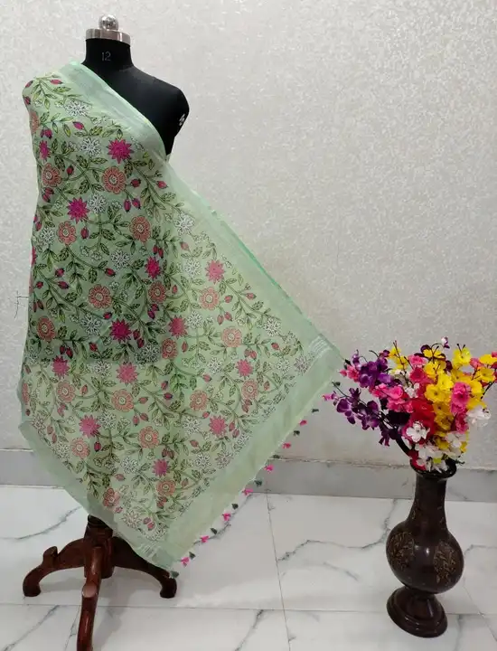 BHAGALPURI LINEN BY LINEN DIGITAL PRINT DUPATTA  uploaded by S.N.COLLECTIONS  on 7/4/2023