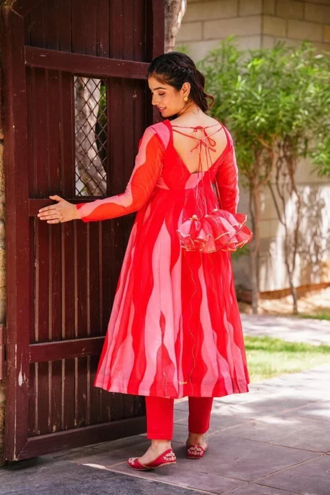 RED TABY SILK GOWN uploaded by RASHMIKA FASHION on 7/4/2023
