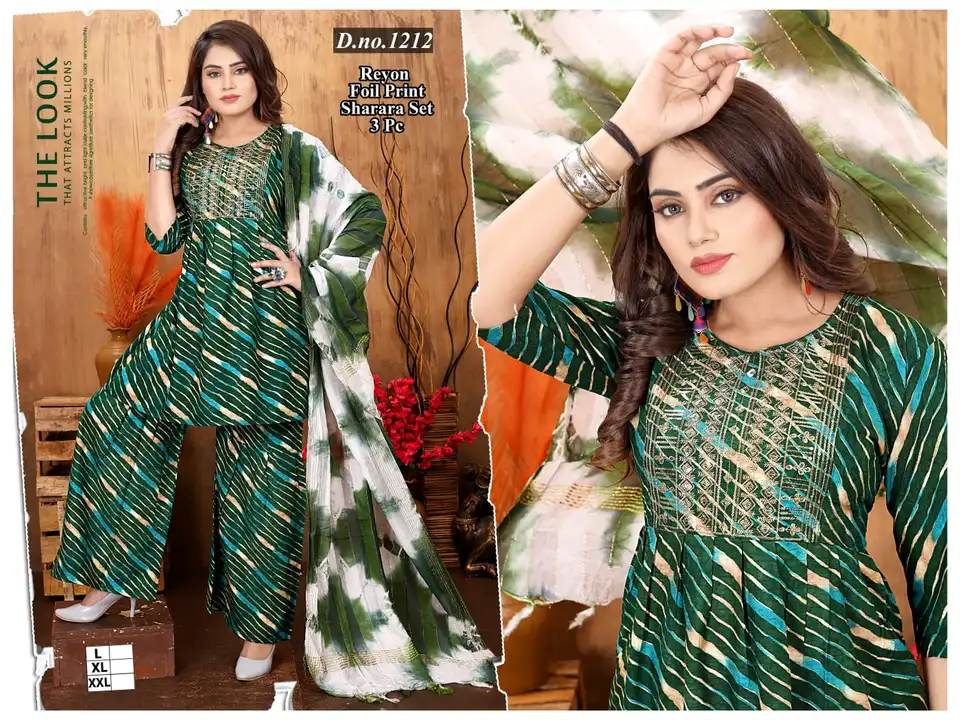 3 Pice kurti Set  uploaded by Mangal Shree Dresses Indore on 7/4/2023