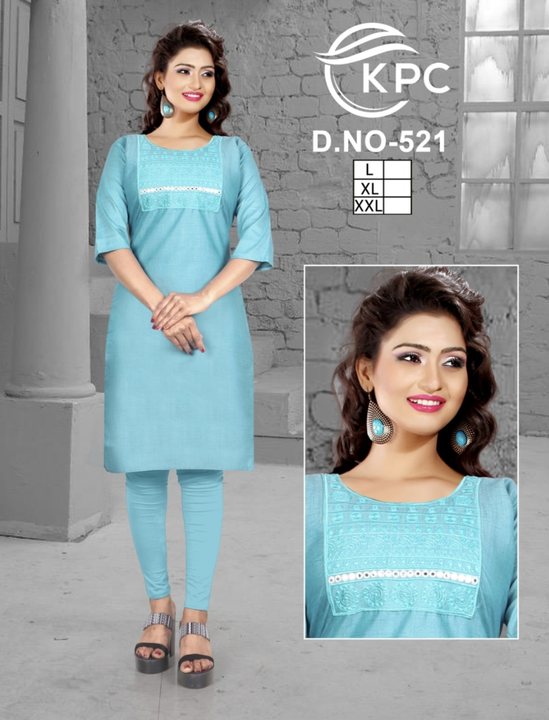 Neck work kurti  uploaded by business on 7/5/2023
