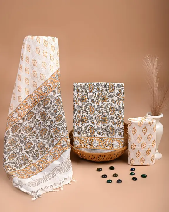 Cotton Dress with Kota Doriya duppta  uploaded by Shree Handicrafts Bagru on 7/5/2023