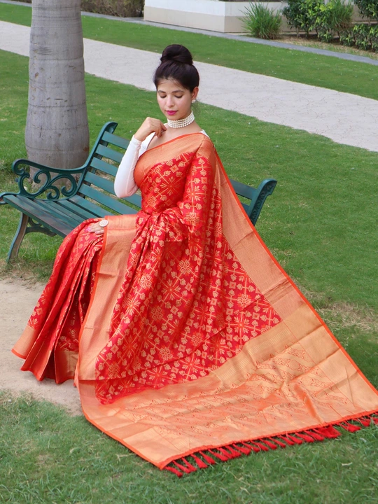 HIT PATOLA

*CATALOG: PATOLA 6*

Bandhej Silk Saree with Weaving Gold Zari Border, Contrast Weaving  uploaded by BOKADIYA TEXOFIN on 7/5/2023