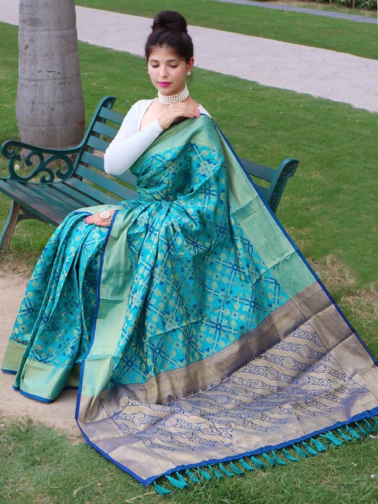 HIT PATOLA

*CATALOG: PATOLA 6*

Bandhej Silk Saree with Weaving Gold Zari Border, Contrast Weaving  uploaded by BOKADIYA TEXOFIN on 7/5/2023
