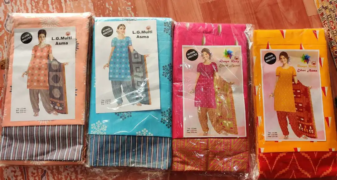 Jaipuri Design Cotton Suit Unstitched Fabric Set of 3 uploaded by Laven Exclusive on 7/5/2023