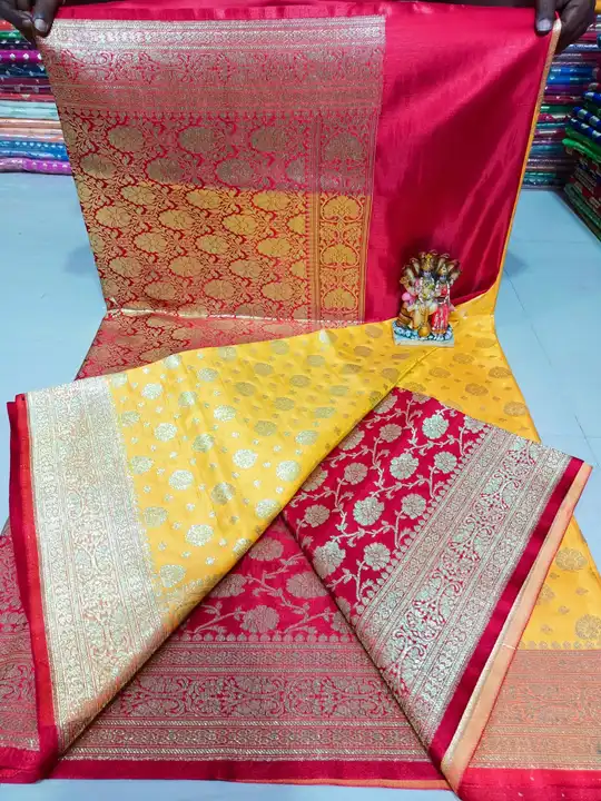 Semi katan Benarasi saree  uploaded by Roxyma Online sale on 7/5/2023