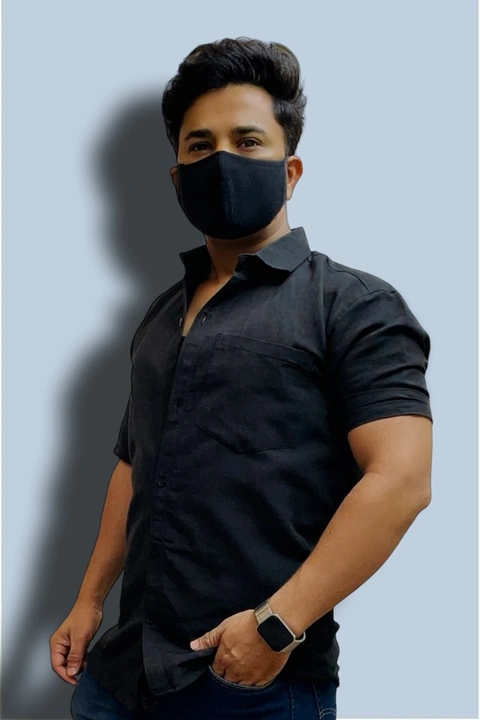 black khadi cotton shirt  uploaded by S.S Textile on 7/5/2023