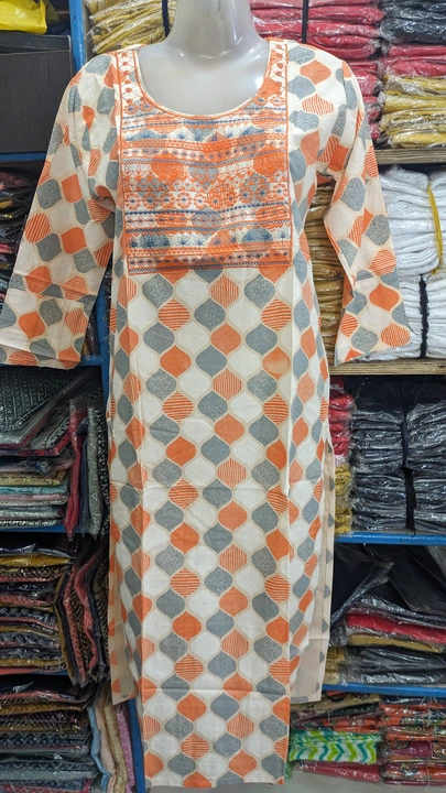 Printed embroidery kurti uploaded by Prem Collection on 7/5/2023