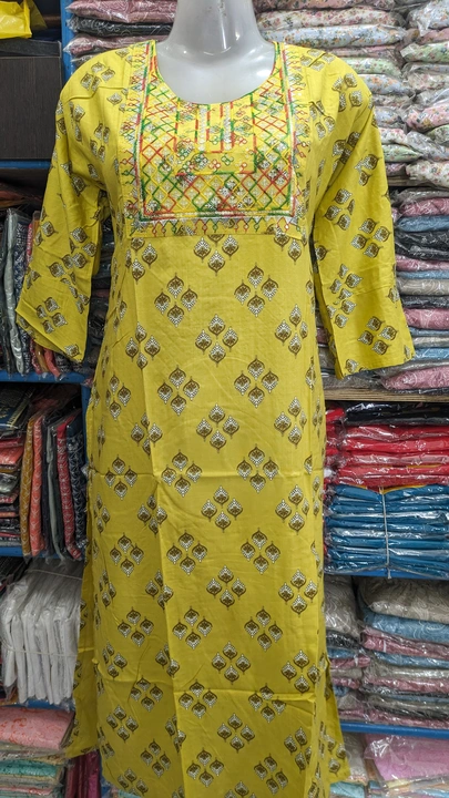 Printed embroidery kurti uploaded by Prem Collection on 7/5/2023