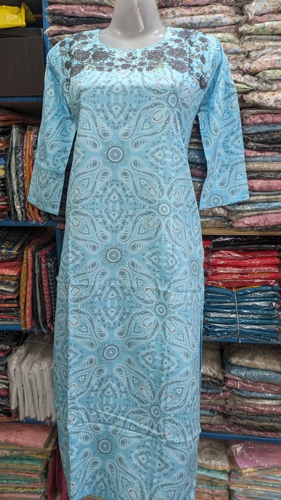 Printed embroidery kurti uploaded by business on 7/5/2023