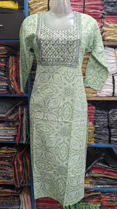 Printed embroidery kurti uploaded by Prem Collection on 7/5/2023