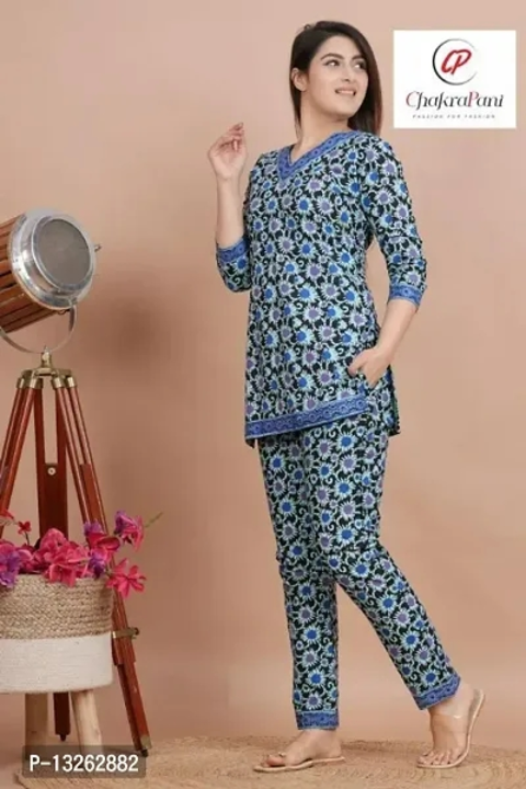 New IN!!! Cotton Printed Night Suit For Women/Jaipuri Night Suit For Women uploaded by wholsale market on 7/5/2023