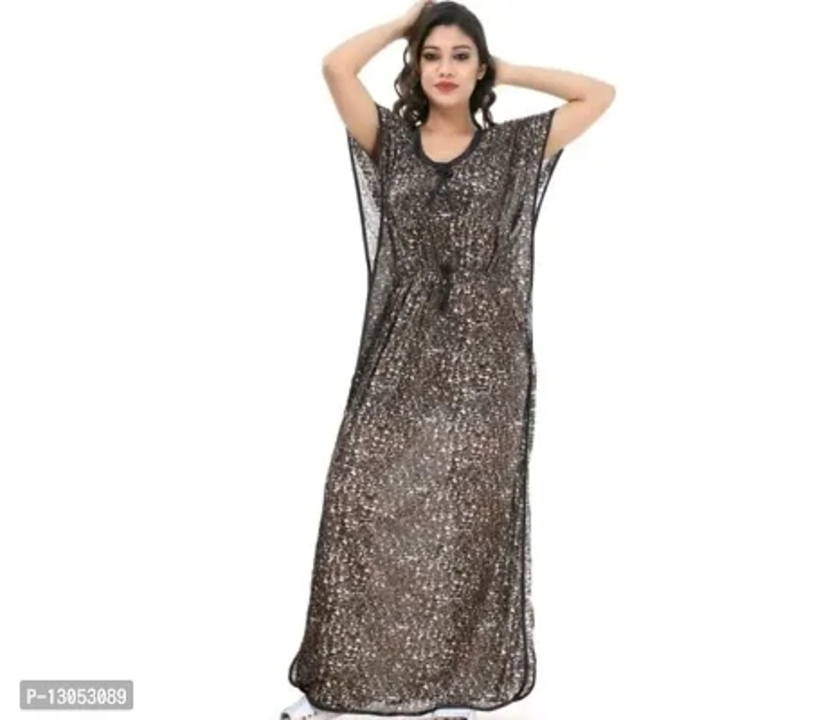 
Most Trending Animal Print Satin Kaftan Nighty/Night Gown uploaded by wholsale market on 7/5/2023