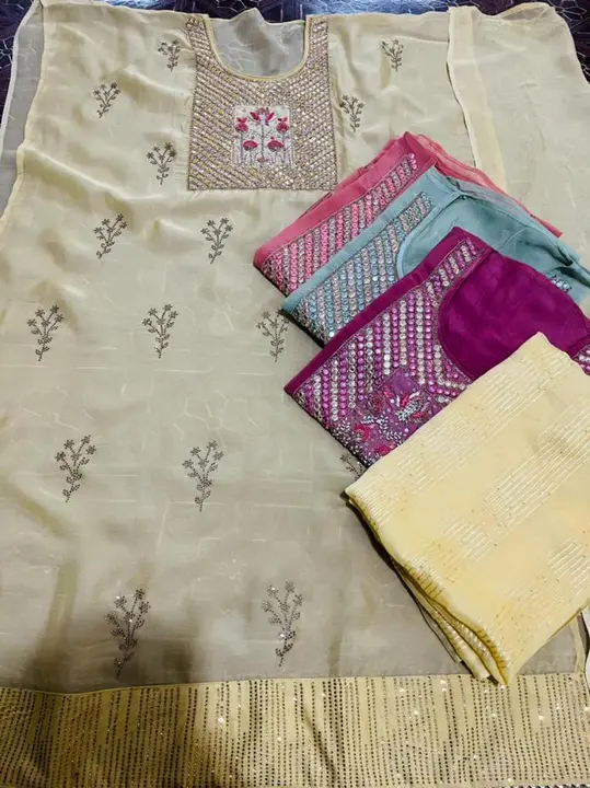 Orgnja suit duppta pure .riyon salwar uploaded by business on 7/5/2023