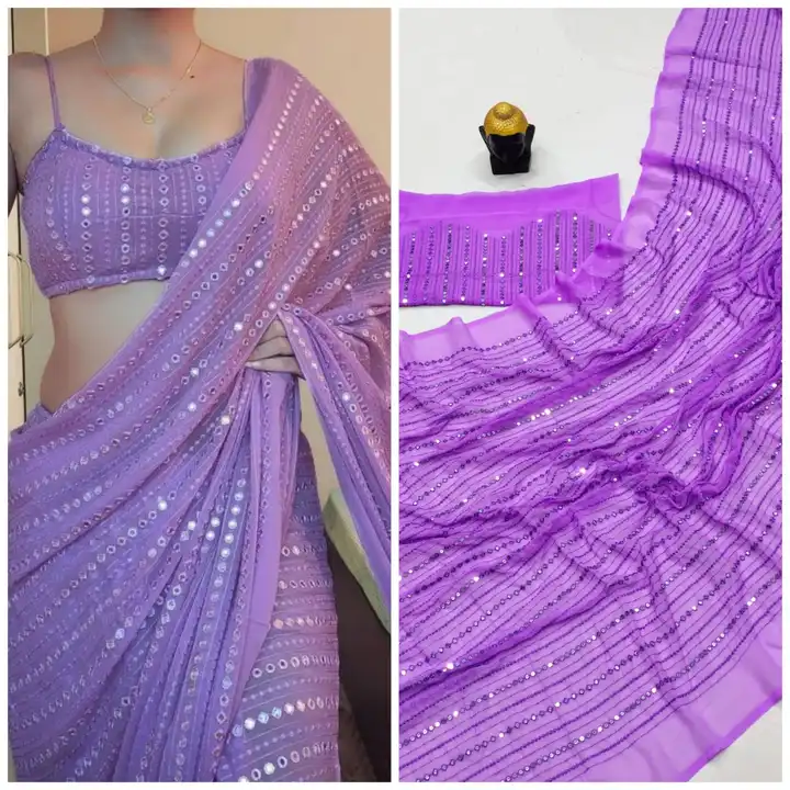 BeautiBeautiful sequence and embroidery work saree uploaded by Teeya Creation on 7/5/2023