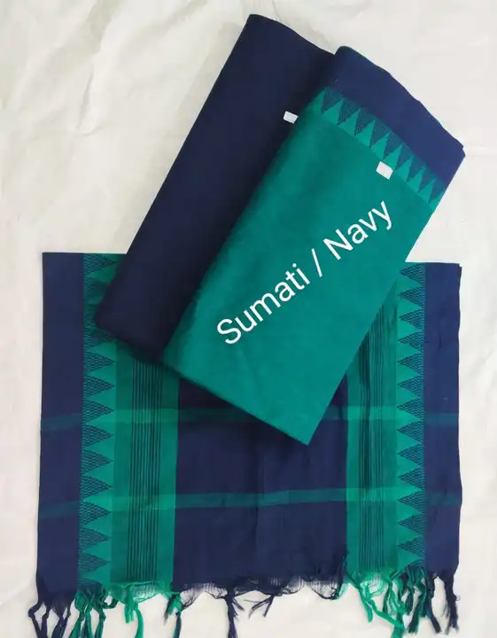 Temple border pure cotton dress material  uploaded by Shv Sh Handloom on 7/5/2023