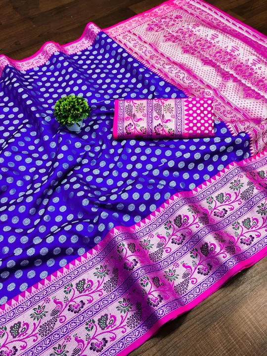 Pure Silk kanchipuram Saree With Unstitched Blouse uploaded by Manasvi Enterprise on 7/5/2023