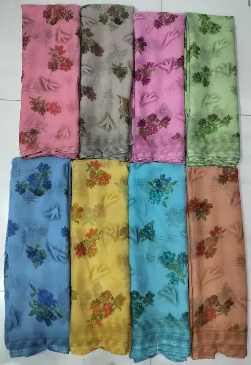 Chiffon saree uploaded by TEJAS SAREES on 7/5/2023