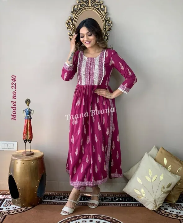 💥*New Launching*💥

*NAIRA CUT KURTI WITH PANT*

♦️ *LACE DESIGNED YOKE*

*♦️ *Fabric  Rayon   140g uploaded by JAIPURI FASHION HUB on 7/5/2023