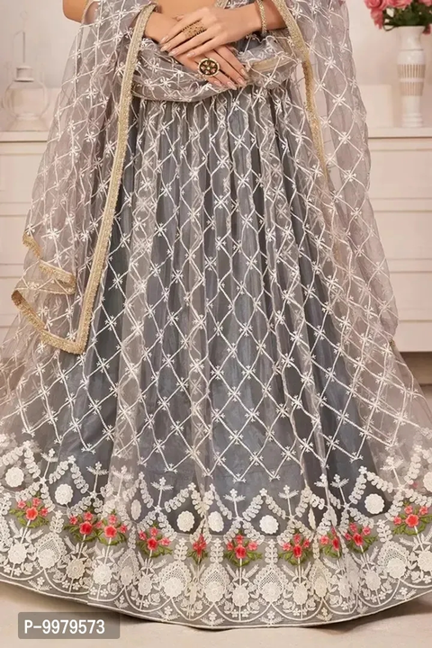 Womens Bridal Super Net With Silk Semi Stitched Lehenga Choli (Free Size) uploaded by wholsale market on 7/6/2023