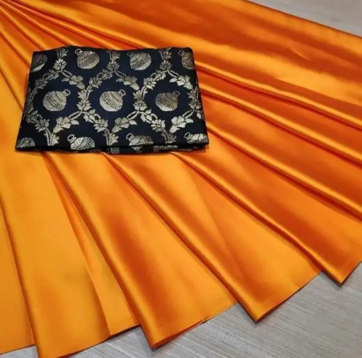 SATTIN silk saree uploaded by Ritika Internaational on 7/6/2023