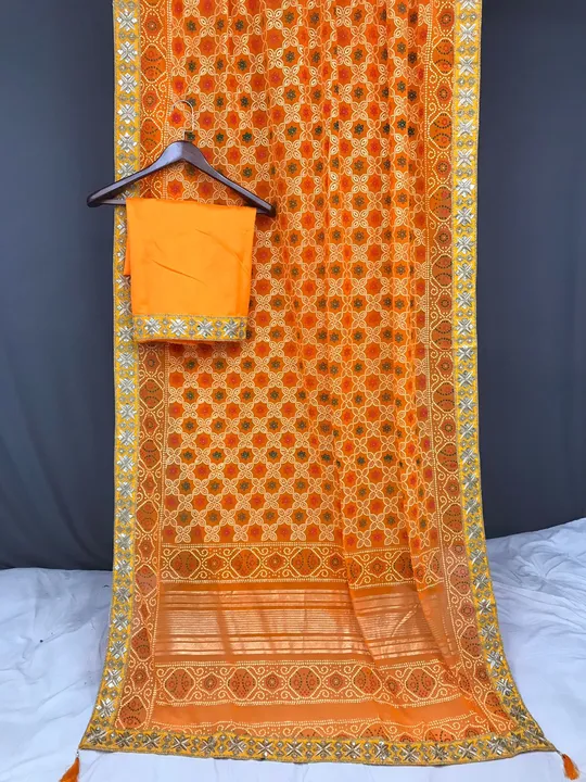 FRESH ARRIVAL❤️

Aanya

Pure bandhani soft georgate saree with foil weaving pallu and bandhani print uploaded by Marwadi Businessmen on 7/6/2023