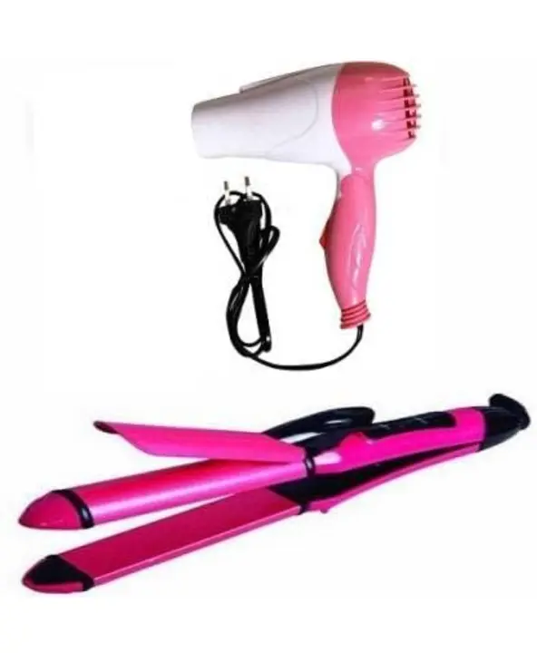 Combo Set of 2In1 Hair Straightener And Hair Curler-2009 + Professional Hair Dryer-1290 For Men And  uploaded by Heer Beauty Store  on 7/6/2023