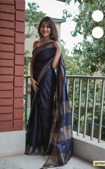 🥻🥻Viscose silk saree with copper twisted pallu  uploaded by Linen Saree Hub on 7/6/2023