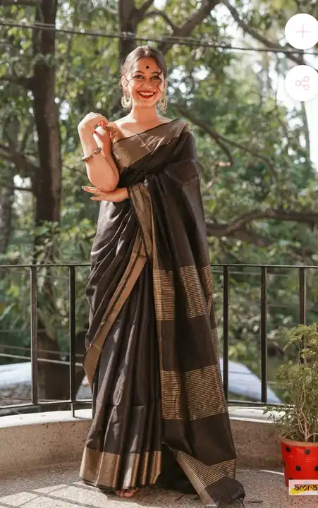 🥻🥻Viscose silk saree with copper twisted pallu  uploaded by Linen Saree Hub on 7/6/2023