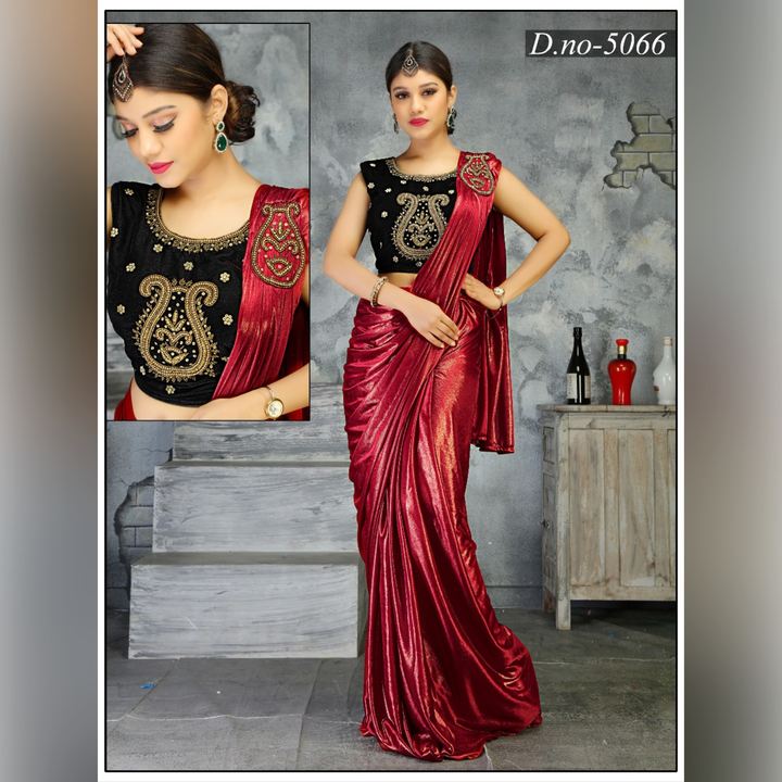 VAANI FASHION LYCRA SAREE CROP TOP uploaded by business on 7/6/2023