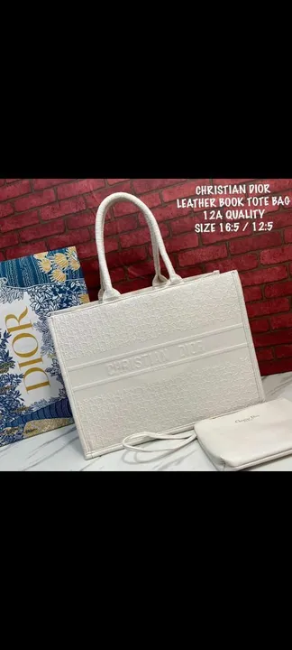 Christian Dior Leather Tote 12A Premium Quality (White) uploaded by Fulfilling Aesthetics on 7/6/2023