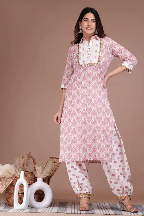 Cotton made gorgeous kurta with afghani pant uploaded by RADHE INTERNATIONAL 2 on 7/6/2023