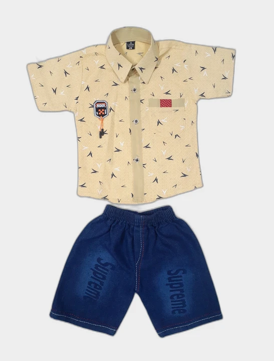 Kids shirts and jeans Shorts set  uploaded by Abjal dresses on 7/6/2023