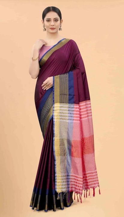 Cotton saree uploaded by business on 7/6/2023