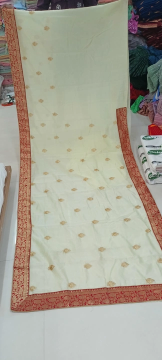 Silk off white saree specially for durga pooja uploaded by Amit textiles on 7/6/2023
