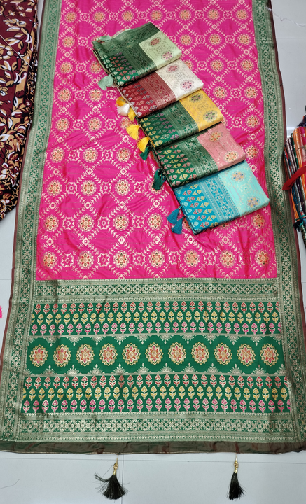 Pure silk saree.. Any inquiry call and whatsup. Hitesh jain uploaded by Ambika silk mills  on 7/6/2023