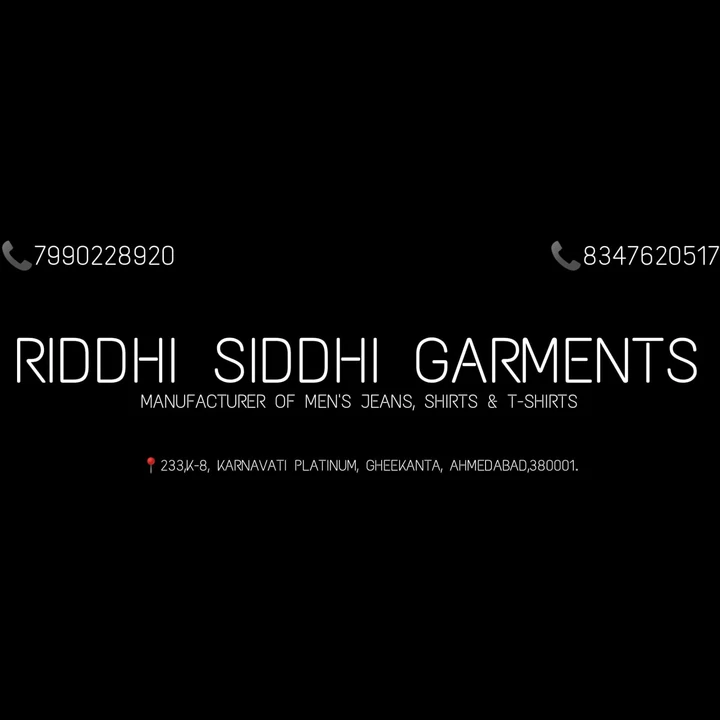Visiting card store images of Riddhi siddhi clothing