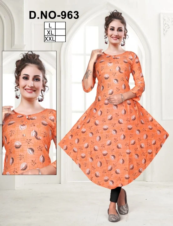 Bombay rayon ghera kurti uploaded by BHATTAD TEXTILE AGENCY  on 7/6/2023